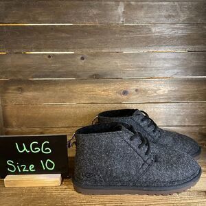 New NWOB Womens Ugg Refelt Neumel Black Lined Ankle‎ Chukka Boots Size 10 M